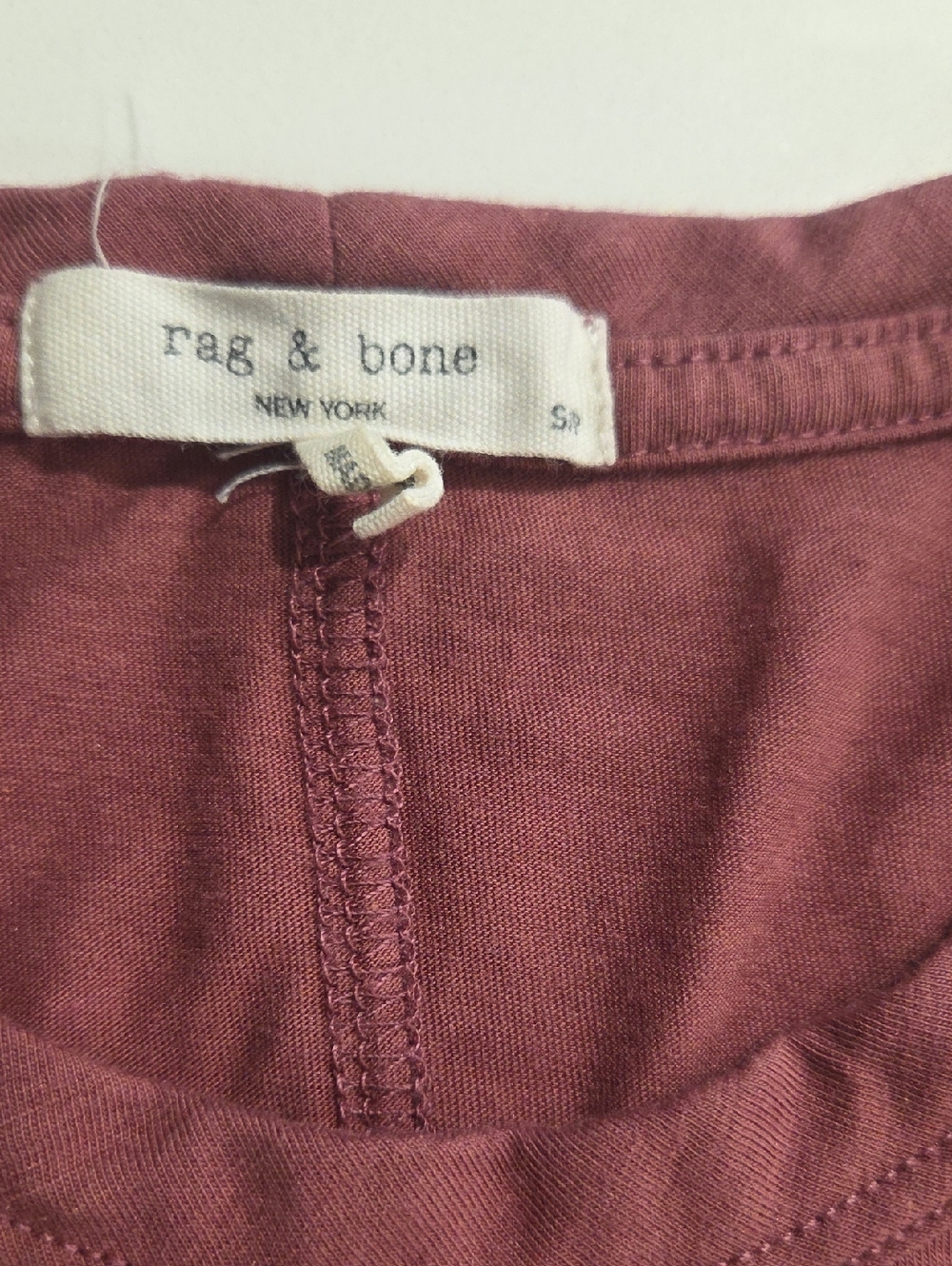 rag & bone Women's Short Sleeve Crew Tee in Dusty Rose - Picture 2 of 3